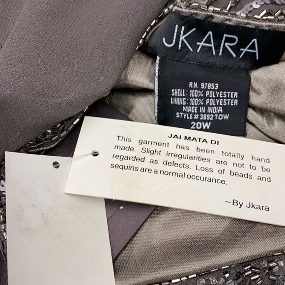 JKARA flutter sleeves fit and flare beaded bodice long gown - Picture 7 of 7